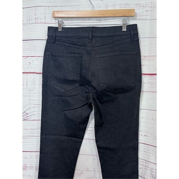 Express High Waisted Black Sparkle Skinny Jeans 10S - Picture 7 of 9